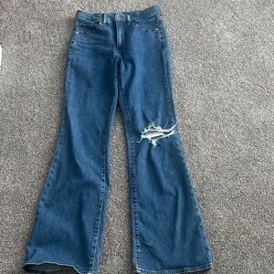 Express Distressed Blue Flare Jeans